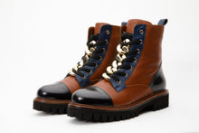 Load image into Gallery viewer, The Belgrad Brown  Leather Lace-Up Ankle Women Boot With a Side Zipper Final Sale!
