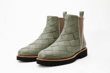 Load image into Gallery viewer, The Luisina Green Handwoven Leather Ankle Boot Final Sale!