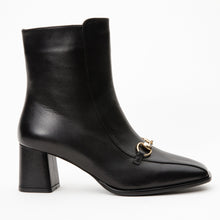 Load image into Gallery viewer, The Bukres Black Leather Block Heel Women Boot