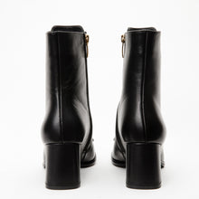 Load image into Gallery viewer, The Bukres Black Leather Block Heel Women Boot