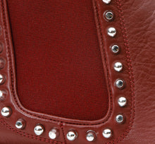 Load image into Gallery viewer, The Vuvulane Burgundy Spike Leather Ankle Women  Boot