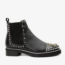 Load image into Gallery viewer, The Vuvulane Black Spike Leather Ankle Women Boot