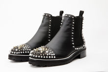 Load image into Gallery viewer, The Vuvulane Black Spike Leather Ankle Women Boot