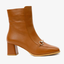 Load image into Gallery viewer, The Bukres Tan Leather Block Heel Mid Calf Women Boot