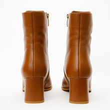 Load image into Gallery viewer, The Bukres Tan Leather Block Heel Mid Calf Women Boot
