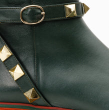Load image into Gallery viewer, The Prag Green Leather Ankle Women Booto
