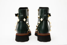 Load image into Gallery viewer, The Prag Green Leather Ankle Women Booto