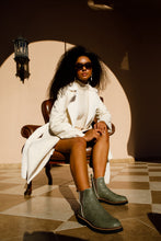 Load image into Gallery viewer, The Luisina Green Handwoven Leather Ankle Boot Final Sale!