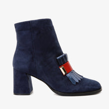 Load image into Gallery viewer, The Luksor Navy Blue Suede Leather Block Heel Women Boot