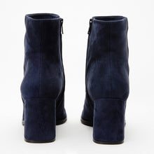 Load image into Gallery viewer, The Luksor Navy Blue Suede Leather Block Heel Women Boot