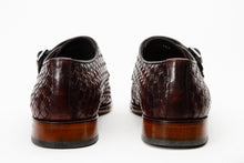 Load image into Gallery viewer, The Turan Burgundy Woven Double Monk Strap Dress Men  Shoe
