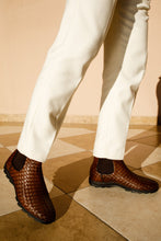Load image into Gallery viewer, The Luxpre Tan Leather Handwoven Casual Chelsea Men Boot Final Sale!