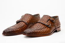 Load image into Gallery viewer, The Turan Brown Woven Double Monk Strap Dress Men Shoe