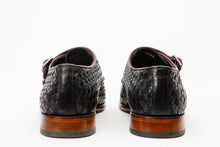 Load image into Gallery viewer, The Turan Black Woven Double Monk Strap Dress Men Shoe