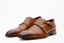 Load image into Gallery viewer, The Essen Brown Cap Toe Double Monk Strap Men Shoe