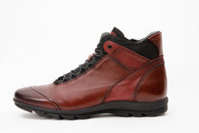Load image into Gallery viewer, The Houston Leather Burgundy Lace-Up Casual Men Boot with a Zipper