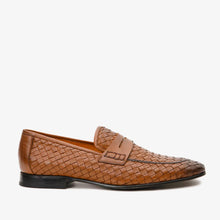 Load image into Gallery viewer, The Grand Woven Leather Tan Men Shoe Penny Loafer