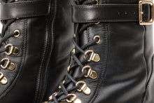Load image into Gallery viewer, The Istinye Black Leather Knee High Lace-Up Women Boot Limited Edition