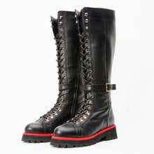 Load image into Gallery viewer, The Istinye Black Leather Knee High Lace-Up Women Boot Limited Edition