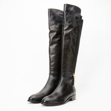 Load image into Gallery viewer, The Tallin Black Leather Knee High Women Boot