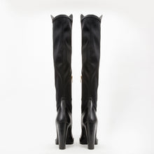 Load image into Gallery viewer, The Sao Paulo Black Leather Knee High Platform Heel Women Boot