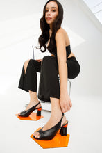 Load image into Gallery viewer, The Cimla Pumpkin Heel Black Leather Women Sandal