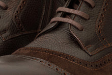 Load image into Gallery viewer, The Anderson Brown Leather &amp; Suede Brogue Lace-Up Men Boot with a Zipper