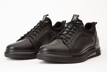 Load image into Gallery viewer, The Vilnius Black Leather Men Sneaker Final Sale!
