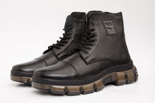 Load image into Gallery viewer, The Ottova Black Leather Lace-Up Sneaker Men Boot with a Zipper