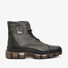 Load image into Gallery viewer, The Ottova Green Leather Lace-Up Sneaker Men Boot with a Zipper