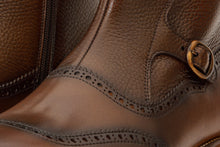 Load image into Gallery viewer, The Rand Brown Leather Double Buckle Brogue Men Boot with a Zipper