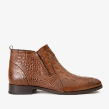 Load image into Gallery viewer, The Randor Brown Crocodile Leather Side-Zip Dress Ankle Men  Boot