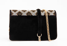 Load image into Gallery viewer, The Nampula Black Glitter Suede Leather Handbag