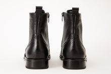 Load image into Gallery viewer, The Anderson Black Leather &amp; Suede Brogue Lace-Up Men  Boot with a Zipper