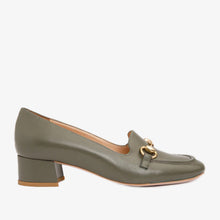 Load image into Gallery viewer, The Delhi Green Leather Block Heel Pump Women Shoe