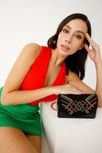 Load image into Gallery viewer, The Palma Black Glitter Leather Block Heel Women Sandal