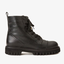 Load image into Gallery viewer, The Belgrad Black Leather Lace-Up Ankle Women Boot With a Side Zipper Final Sale!