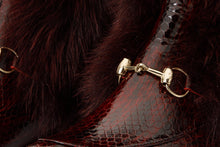 Load image into Gallery viewer, The Izmir Burgundy Patent Leather Natural Fur Mid Calf Women Boot