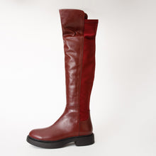 Load image into Gallery viewer, The  Harmony Belle Burgundy Leather Knee High Women Boot