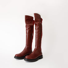 Load image into Gallery viewer, The  Harmony Belle Burgundy Leather Knee High Women Boot