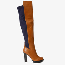 Load image into Gallery viewer, The Sao Paulo Tan Leather Knee High Platform Heel Women Boot