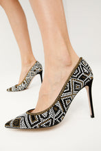 Load image into Gallery viewer, The Nampula Black Glitter Leather Pump Women Shoe