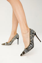 Load image into Gallery viewer, The Nampula Black Glitter Leather Pump Women Shoe