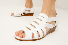 Load image into Gallery viewer, The Atina White Leather Sandal Final Sale!