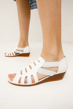 Load image into Gallery viewer, The Atina White Leather Sandal Final Sale!