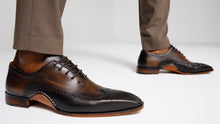 Load image into Gallery viewer, The Royal Hand Craft Black &amp; Brown Wingtip Oxford Men Shoe