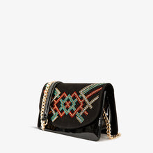 Load image into Gallery viewer, The Palma Black Glitter Leather Handbag