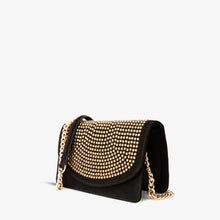 Load image into Gallery viewer, The Ailano Black Glitter Leather Handbag