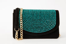 Load image into Gallery viewer, The Ailano Black Leather Glitter Handbag