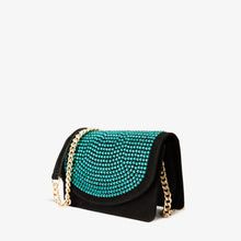 Load image into Gallery viewer, The Ailano Black Leather Glitter Handbag